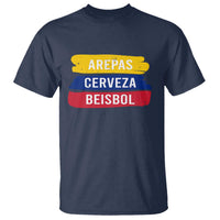 Arepas Cerveza Beisbol Venezuela Things T Shirt Funny Latino Food Beer and Baseball Pride