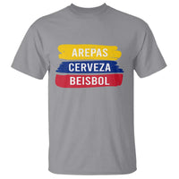 Arepas Cerveza Beisbol Venezuela Things T Shirt Funny Latino Food Beer and Baseball Pride