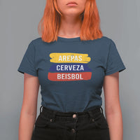 Arepas Cerveza Beisbol Venezuela Things T Shirt For Women Funny Latino Food Beer and Baseball Pride