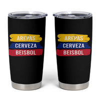 Arepas Cerveza Beisbol Venezuela Things Tumbler Cup Funny Latino Food Beer and Baseball Pride