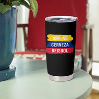 Arepas Cerveza Beisbol Venezuela Things Tumbler Cup Funny Latino Food Beer and Baseball Pride