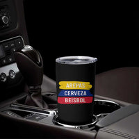 Arepas Cerveza Beisbol Venezuela Things Tumbler Cup Funny Latino Food Beer and Baseball Pride