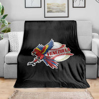 Venezuela Baseball Flying Scarlet Macaw and Ball Throw Blanket Ara Macao Guacamaya Venezuelan Pride