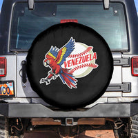 Venezuela Baseball Flying Scarlet Macaw and Ball Spare Tire Cover Ara Macao Guacamaya Venezuelan Pride