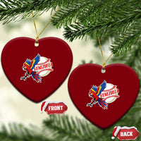 Venezuela Baseball Flying Scarlet Macaw and Ball Ceramic Ornament Ara Macao Guacamaya Venezuelan Pride