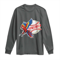 Venezuela Baseball Flying Scarlet Macaw and Ball Long Sleeve Shirt Ara Macao Guacamaya Venezuelan Pride