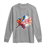 Venezuela Baseball Flying Scarlet Macaw and Ball Long Sleeve Shirt Ara Macao Guacamaya Venezuelan Pride