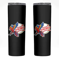 Venezuela Baseball Flying Scarlet Macaw and Ball Skinny Tumbler Ara Macao Guacamaya Venezuelan Pride