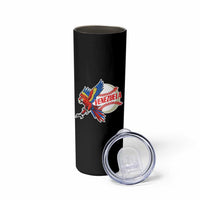 Venezuela Baseball Flying Scarlet Macaw and Ball Skinny Tumbler Ara Macao Guacamaya Venezuelan Pride