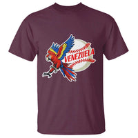 Venezuela Baseball Flying Scarlet Macaw and Ball T Shirt Ara Macao Guacamaya Venezuelan Pride