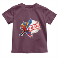 Venezuela Baseball Flying Scarlet Macaw and Ball Toddler T Shirt Ara Macao Guacamaya Venezuelan Pride
