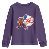 Venezuela Baseball Flying Scarlet Macaw and Ball Youth Sweatshirt Ara Macao Guacamaya Venezuelan Pride