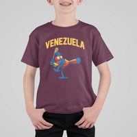 Venezuela Baseball Macaw Batter T Shirt For Kid Ara Macao Guacamaya Venezuelan Pride