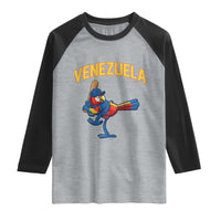 Venezuela Baseball Macaw Batter Raglan Shirt Ara Macao Guacamaya Venezuelan Pride