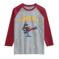 Venezuela Baseball Macaw Batter Raglan Shirt Ara Macao Guacamaya Venezuelan Pride