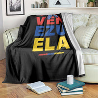 Venezuela Pride Flying Scarlet Macaw Throw Blanket Ara Macao Guacamaya Venezuelan Pride Tropical Bird
