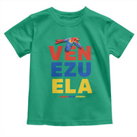 Venezuela Pride Flying Scarlet Macaw Toddler T Shirt Ara Macao Guacamaya Venezuelan Pride Tropical Bird