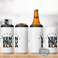 Venezuela Pride Flying Macaw 4 in 1 Can Cooler Tumbler Ara Macao Guacamaya Venezuelan Pride Tropical Bird