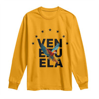 Venezuela Pride Flying Macaw Long Sleeve Shirt Ara Macao Guacamaya Venezuelan Pride Tropical Bird