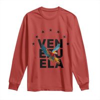 Venezuela Pride Flying Macaw Long Sleeve Shirt Ara Macao Guacamaya Venezuelan Pride Tropical Bird