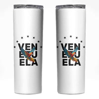 Venezuela Pride Flying Macaw Skinny Tumbler Ara Macao Guacamaya Venezuelan Pride Tropical Bird