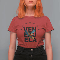 Venezuela Pride Flying Macaw T Shirt For Women Ara Macao Guacamaya Venezuelan Pride Tropical Bird