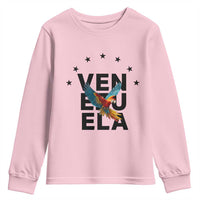 Venezuela Pride Flying Macaw Youth Sweatshirt Ara Macao Guacamaya Venezuelan Pride Tropical Bird
