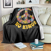 No Wars No Ice No Kings Retro Flower Throw Blanket Hippie Floral Peace Sign Social Justice Anti War Protest