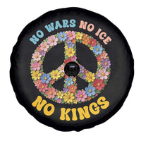 No Wars No Ice No Kings Retro Flower Spare Tire Cover Hippie Floral Peace Sign Social Justice Anti War Protest