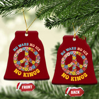 No Wars No Ice No Kings Retro Flower Ceramic Ornament Hippie Floral Peace Sign Social Justice Anti War Protest