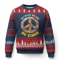 No Wars No Ice No Kings Retro Flower Ugly Christmas Sweater Hippie Floral Peace Sign Social Justice Anti War Protest