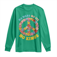 No Wars No Ice No Kings Retro Flower Long Sleeve Shirt Hippie Floral Peace Sign Social Justice Anti War Protest