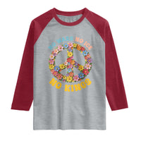 No Wars No Ice No Kings Retro Flower Raglan Shirt Hippie Floral Peace Sign Social Justice Anti War Protest