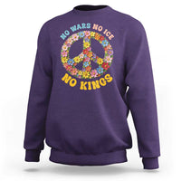 No Wars No Ice No Kings Retro Flower Sweatshirt Hippie Floral Peace Sign Social Justice Anti War Protest