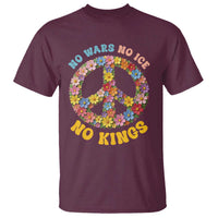 No Wars No Ice No Kings Retro Flower T Shirt Hippie Floral Peace Sign Social Justice Anti War Protest
