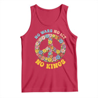 No Wars No Ice No Kings Retro Flower Tank Top Hippie Floral Peace Sign Social Justice Anti War Protest