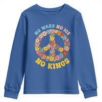 No Wars No Ice No Kings Retro Flower Youth Sweatshirt Hippie Floral Peace Sign Social Justice Anti War Protest