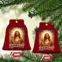 Funny Christian Easter He Is Rizzin Ceramic Ornament Trendy Jesus Humor with Sunglasses Faith Based Meme Gift