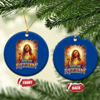 Funny Christian Easter He Is Rizzin Ceramic Ornament Trendy Jesus Humor with Sunglasses Faith Based Meme Gift