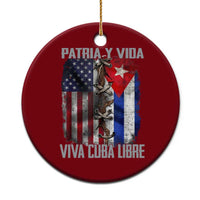 Patria y Vida Cuba Libre Freedom Ceramic Ornament Cuban Pride Independence USA Cuba Flag