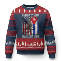 Patria y Vida Cuba Libre Freedom Ugly Christmas Sweater Cuban Pride Independence USA Cuba Flag