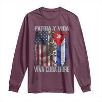 Patria y Vida Cuba Libre Freedom Long Sleeve Shirt Cuban Pride Independence USA Cuba Flag