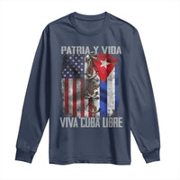 Patria y Vida Cuba Libre Freedom Long Sleeve Shirt Cuban Pride Independence USA Cuba Flag