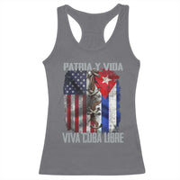 Patria y Vida Cuba Libre Freedom Racerback Tank Top Cuban Pride Independence USA Cuba Flag