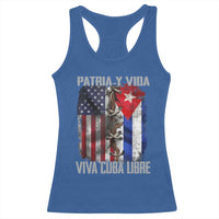 Patria y Vida Cuba Libre Freedom Racerback Tank Top Cuban Pride Independence USA Cuba Flag