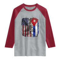 Patria y Vida Cuba Libre Freedom Raglan Shirt Cuban Pride Independence USA Cuba Flag