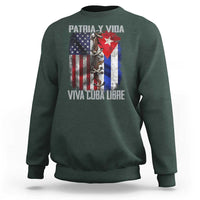 Patria y Vida Cuba Libre Freedom Sweatshirt Cuban Pride Independence USA Cuba Flag