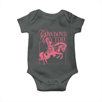 Cowboys Cry Too Baby Onesie Western Rodeo Cowgirl Cowboy Aesthetic Pink