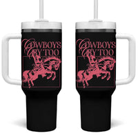 Cowboys Cry Too Tumbler With Handle Western Rodeo Cowgirl Cowboy Aesthetic Pink