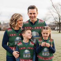 Baseball Dad V-Neck Knit Sweater Vest Baseball Sport Lovers For Father's Day - Wonder Print Shop